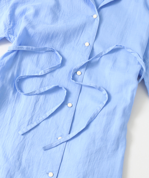 WORK NOT WORK URBAN RESEARCH（ワークノットワークアーバンリサーチ）の「WORK NOT WORK　ダブルガーゼオープンカラーシャツワンピース（シャツワンピース・レディース・マスタード/ピンク/ブルー・FREE）」の15枚目の写真