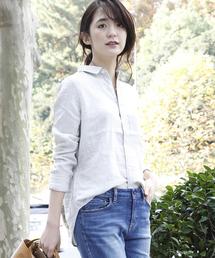 coen | 【『リンネル』2017/11月号掲載】2WAYダブルガーゼシャツ(シャツ/ブラウス)