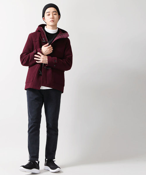 WEGO（ウィゴー）の「WEGO/メルトンダッフルコート（ダッフルコート・メンズ・ブラック/ワイン/グレー/キャメル・SMALL/MEDIUM/LARGE）」の19枚目の写真