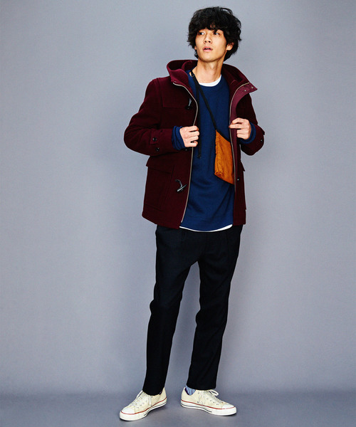 WEGO（ウィゴー）の「WEGO/メルトンダッフルコート（ダッフルコート・メンズ・ブラック/ワイン/グレー/キャメル・SMALL/MEDIUM/LARGE）」の14枚目の写真