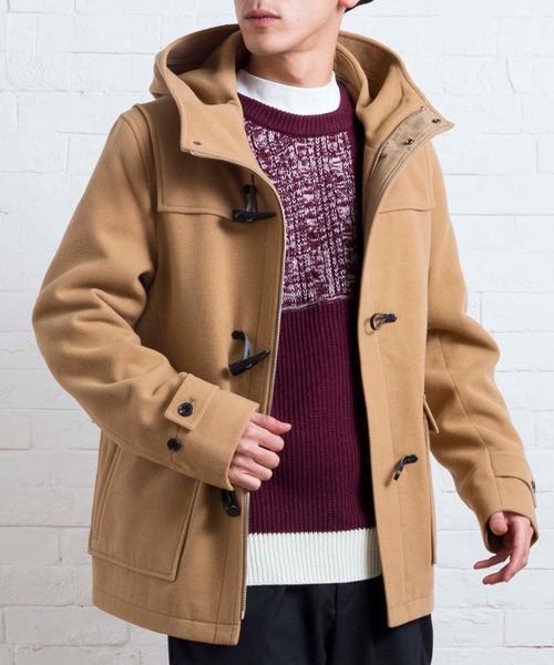 WEGO（ウィゴー）の「WEGO/メルトンダッフルコート（ダッフルコート・メンズ・ブラック/ワイン/グレー/キャメル・SMALL/MEDIUM/LARGE）」の3枚目の写真