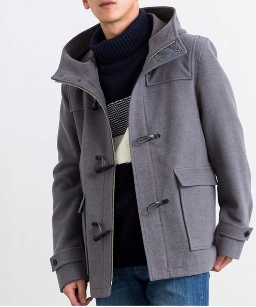 WEGO（ウィゴー）の「WEGO/メルトンダッフルコート（ダッフルコート・メンズ・ブラック/ワイン/グレー/キャメル・SMALL/MEDIUM/LARGE）」の2枚目の写真