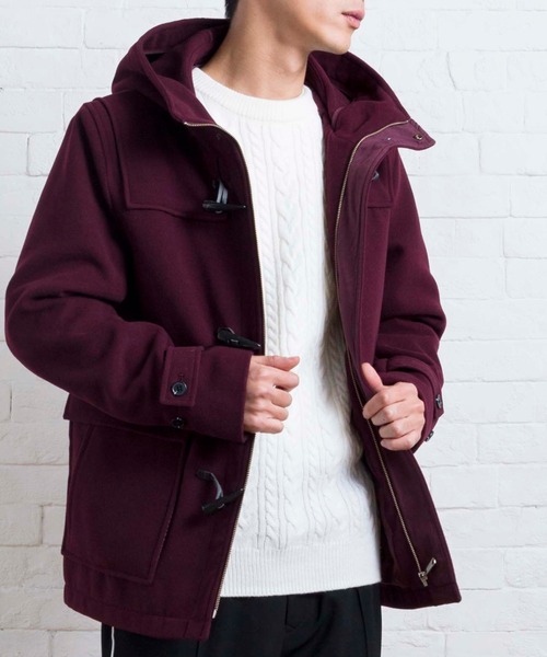 WEGO（ウィゴー）の「WEGO/メルトンダッフルコート（ダッフルコート・メンズ・ブラック/ワイン/グレー/キャメル・SMALL/MEDIUM/LARGE）」の4枚目の写真
