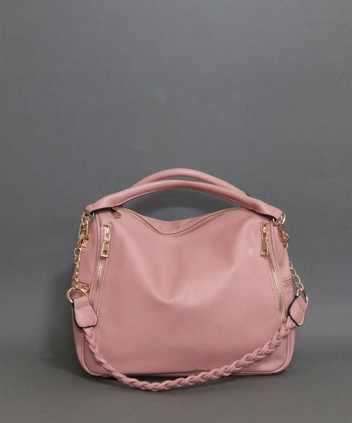 florist（フローリスト）の「【2way】7ファスナーポケットレザーハンドバッグ（ショルダーバッグ・レディース・ブラック/ベージュ/グレー/レッド/ピンク/ブルー/キャメル・FREE）」の6枚目の写真