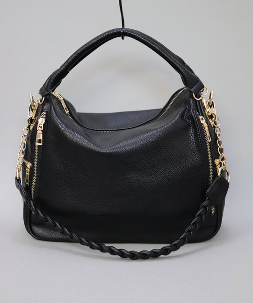 florist（フローリスト）の「【2way】7ファスナーポケットレザーハンドバッグ（ショルダーバッグ・レディース・ブラック/ベージュ/グレー/レッド/ピンク/ブルー/キャメル・FREE）」の2枚目の写真