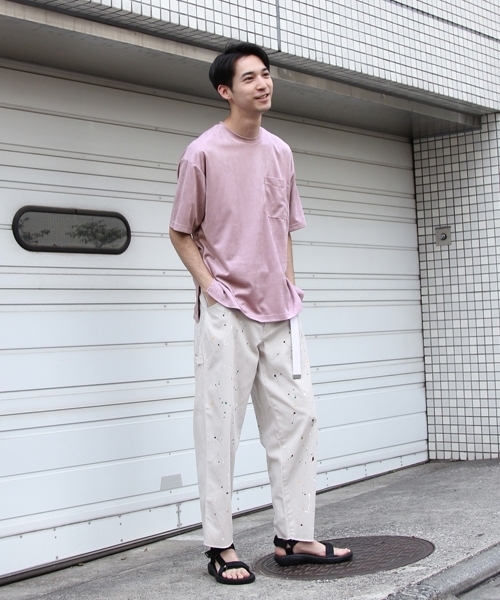 niko and...（ニコアンド）の「ストレッチスウェードTシャツ（Tシャツ/カットソー・メンズ・パープル/ネイビー/オフホワイト/ブルー・LARGE/MEDIUM）」の6枚目の写真