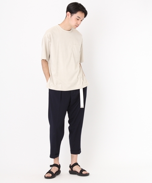 niko and...（ニコアンド）の「ストレッチスウェードTシャツ（Tシャツ/カットソー・メンズ・パープル/ネイビー/オフホワイト/ブルー・LARGE/MEDIUM）」の7枚目の写真