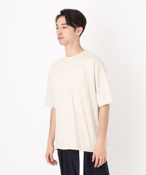 niko and...（ニコアンド）の「ストレッチスウェードTシャツ（Tシャツ/カットソー・メンズ・パープル/ネイビー/オフホワイト/ブルー・LARGE/MEDIUM）」の12枚目の写真