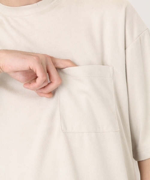 niko and...（ニコアンド）の「ストレッチスウェードTシャツ（Tシャツ/カットソー・メンズ・パープル/ネイビー/オフホワイト/ブルー・LARGE/MEDIUM）」の16枚目の写真