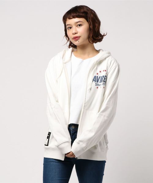 AVIREX（アヴィレックス）の「AVIREX/アヴィレックス/クールマックス ラピッド ロゴ パーカー/COOLMAX RAPID LOGO ZIP PARKA（パーカー・レディース・ブラック/オフホワイト/ライトブルーグレー/レッド・LARGE/MEDIUM/X-LARGE/XX-LARGE）」の13枚目の写真