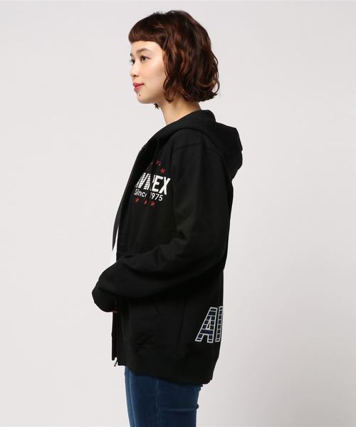 AVIREX（アヴィレックス）の「AVIREX/アヴィレックス/クールマックス ラピッド ロゴ パーカー/COOLMAX RAPID LOGO ZIP PARKA（パーカー・レディース・ブラック/オフホワイト/ライトブルーグレー/レッド・LARGE/MEDIUM/X-LARGE/XX-LARGE）」の8枚目の写真
