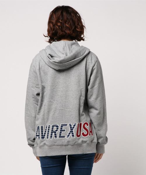 AVIREX（アヴィレックス）の「AVIREX/アヴィレックス/クールマックス ラピッド ロゴ パーカー/COOLMAX RAPID LOGO ZIP PARKA（パーカー・レディース・ブラック/オフホワイト/ライトブルーグレー/レッド・LARGE/MEDIUM/X-LARGE/XX-LARGE）」の7枚目の写真