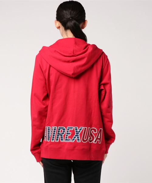 AVIREX（アヴィレックス）の「AVIREX/アヴィレックス/クールマックス ラピッド ロゴ パーカー/COOLMAX RAPID LOGO ZIP PARKA（パーカー・レディース・ブラック/オフホワイト/ライトブルーグレー/レッド・LARGE/MEDIUM/X-LARGE/XX-LARGE）」の5枚目の写真