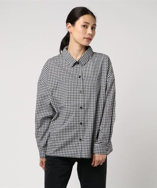 AZUL by moussy(アズールバイマウジー)の「ギンガムシャツ(シャツ/ブラウス・レディース・ブルー系その他/ブラック系その他/ブラックミックス/ブルー系その他2・MEDIUM/SMALL)」の2枚目の写真