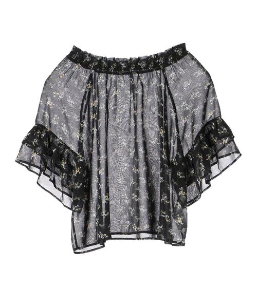 earth music&ecology（アースミュージックアンドエコロジー）の「・シフォンフラワープリントブラウス（シャツ/ブラウス・レディース・アイボリー/ライトピンク/イエロー/ブラック・FREE）」の6枚目の写真