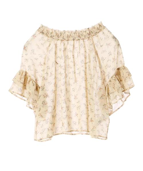 earth music&ecology（アースミュージックアンドエコロジー）の「・シフォンフラワープリントブラウス（シャツ/ブラウス・レディース・アイボリー/ライトピンク/イエロー/ブラック・FREE）」の5枚目の写真