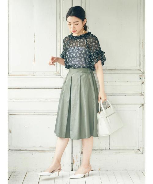 earth music&ecology（アースミュージックアンドエコロジー）の「・シフォンフラワープリントブラウス（シャツ/ブラウス・レディース・アイボリー/ライトピンク/イエロー/ブラック・FREE）」の12枚目の写真