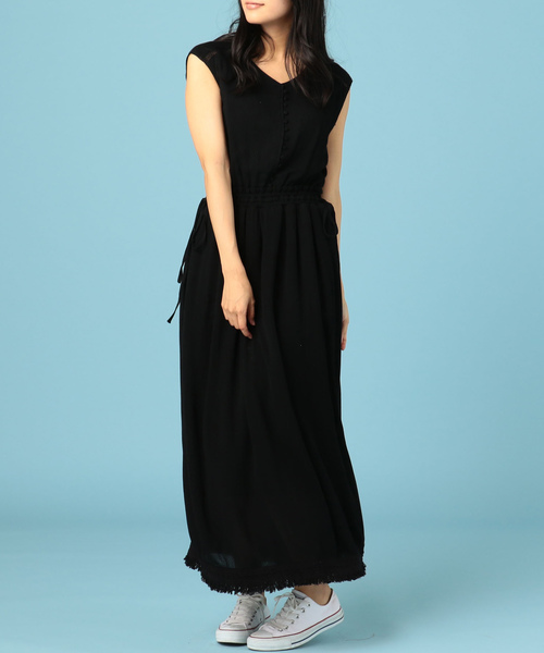 Doux Archives ドゥアルシーヴ の 裾フリンジレースノースリーブワンピース ワンピース Wear