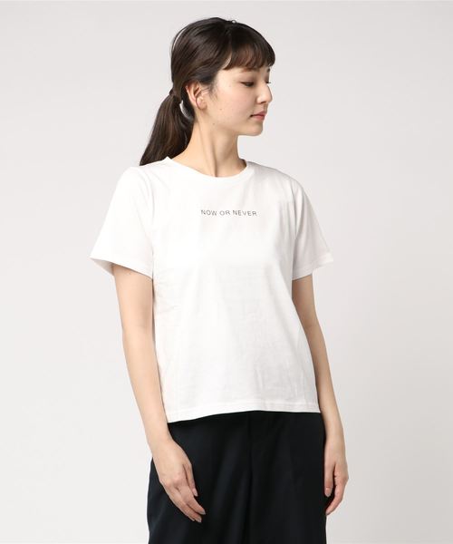 earth music&ecology(アースミュージックアンドエコロジー)の「ワンポイントロゴTシャツ(Tシャツ/カットソー・レディース・ネイビー/オフホワイト/カーキ/グレー系その他・FREE)」の16枚目の写真