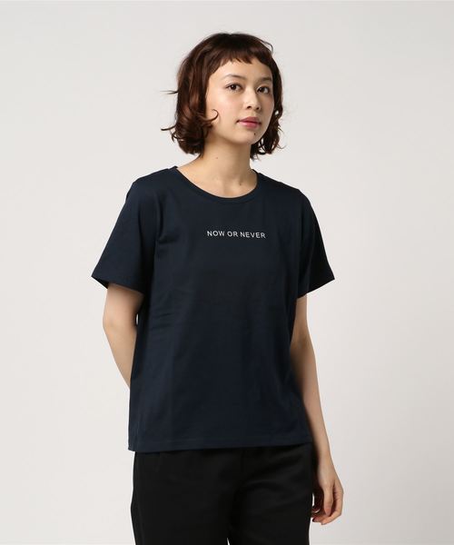 earth music&ecology(アースミュージックアンドエコロジー)の「ワンポイントロゴTシャツ(Tシャツ/カットソー・レディース・ネイビー/オフホワイト/カーキ/グレー系その他・FREE)」の18枚目の写真