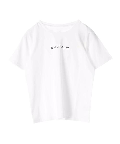 earth music&ecology(アースミュージックアンドエコロジー)の「ワンポイントロゴTシャツ(Tシャツ/カットソー・レディース・ネイビー/オフホワイト/カーキ/グレー系その他・FREE)」の5枚目の写真