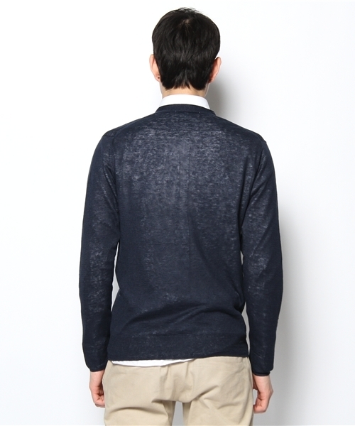 green label relaxing（グリーンレーベルリラクシング）の「□LINEN　Vカーディガン 12G（カーディガン/ボレロ・メンズ・グレー/ベージュ/レッド/ケリー/コバルトブルー/ネイビー・SMALL/MEDIUM/LARGE/X-LARGE）」の10枚目の写真