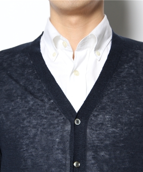 green label relaxing（グリーンレーベルリラクシング）の「□LINEN　Vカーディガン 12G（カーディガン/ボレロ・メンズ・グレー/ベージュ/レッド/ケリー/コバルトブルー/ネイビー・SMALL/MEDIUM/LARGE/X-LARGE）」の11枚目の写真