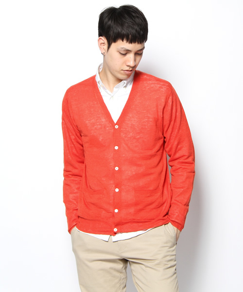 green label relaxing（グリーンレーベルリラクシング）の「□LINEN　Vカーディガン 12G（カーディガン/ボレロ・メンズ・グレー/ベージュ/レッド/ケリー/コバルトブルー/ネイビー・SMALL/MEDIUM/LARGE/X-LARGE）」の15枚目の写真