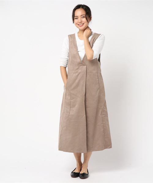 YECCA VECCA（イェッカヴェッカ）の「・フェイクスエードジャンスカ（ワンピース・レディース・モカ/ベージュ系その他/ブルーグリーン・FREE）」の14枚目の写真