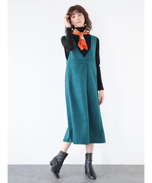 YECCA VECCA（イェッカヴェッカ）の「・フェイクスエードジャンスカ（ワンピース・レディース・モカ/ベージュ系その他/ブルーグリーン・FREE）」の6枚目の写真