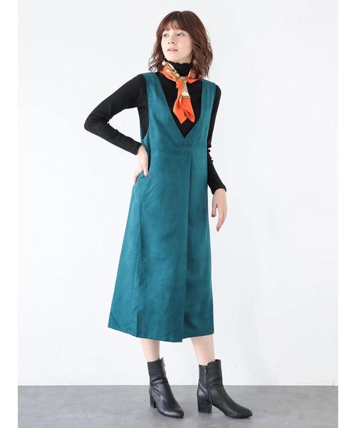 YECCA VECCA（イェッカヴェッカ）の「・フェイクスエードジャンスカ（ワンピース・レディース・モカ/ベージュ系その他/ブルーグリーン・FREE）」の7枚目の写真