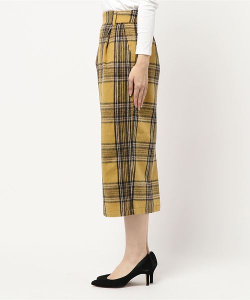 LOWRYS FARM（ローリーズファーム）の「シャギーチェックロングタイトスカート　823930（スカート・レディース・ブラウン系その他/ベージュ系その他/イエロー系その他・MEDIUM/LARGE）」の4枚目の写真