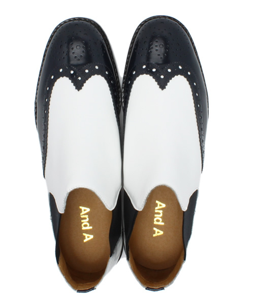 And A(アンドエー)の「サイドゴアブーツ(ブーツ・レディース・オフホワイト/ネイビー・23.5cm/24.5cm)」の3枚目の写真