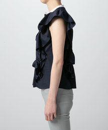 【着用1回】ダブルスタンダードクロージング　スタンドカラーフリルシャツ♡ブラック DSC /スタンドカラーフリルブラウス TOPS Night STORE | ダブル