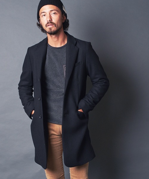 Magine(マージン)の「WOOL MELTON S3B CHESTER COAT:ウールメルトンチェスターコート(チェスターコート)」|ブラック