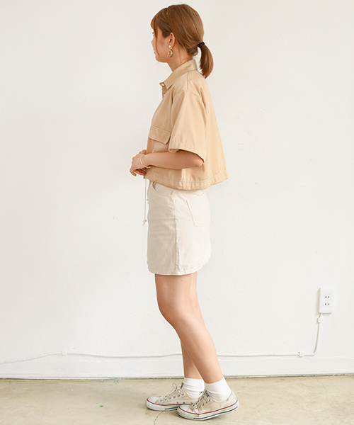 PairPair（ペアペア）の「配色ステッチポケット付きドロストシャツ（シャツ/ブラウス・レディース・ブラック/ベージュ・FREE）」の13枚目の写真