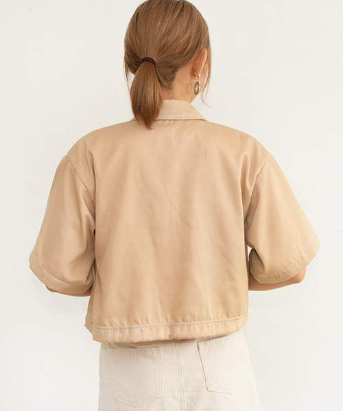 PairPair（ペアペア）の「配色ステッチポケット付きドロストシャツ（シャツ/ブラウス・レディース・ブラック/ベージュ・FREE）」の17枚目の写真