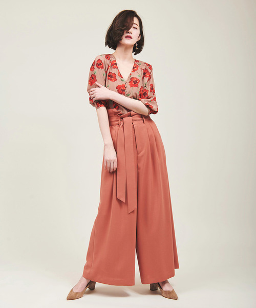 The Virgnia（ザ ヴァージニア）の「ハイウエストフレアパンツ（その他パンツ・レディース・ピンク/ライトグリーン・38/36）」の3枚目の写真