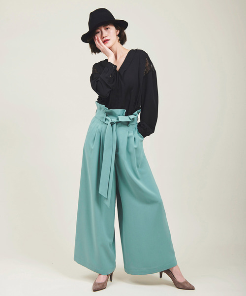 The Virgnia（ザ ヴァージニア）の「ハイウエストフレアパンツ（その他パンツ・レディース・ピンク/ライトグリーン・38/36）」の7枚目の写真