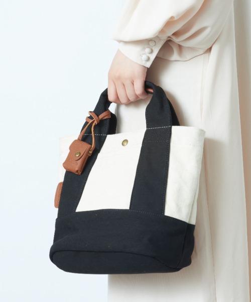 toleur（トーラ）の「【toleur】コンビキャンバス/カウレザー ミニトート/11568（トートバッグ・レディース・ブラック/グリーン/ライトブラウン/イエロー/ベージュ/ブルー/カーキ/ライトグレー/オレンジ/グレイッシュベージュ・FREE）」の19枚目の写真