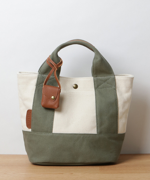 toleur（トーラ）の「【toleur】コンビキャンバス/カウレザー ミニトート/11568（トートバッグ・レディース・ブラック/グリーン/ライトブラウン/イエロー/ベージュ/ブルー/カーキ/ライトグレー/オレンジ/グレイッシュベージュ・FREE）」の13枚目の写真