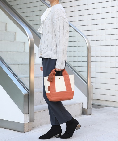 toleur】コンビキャンバス/カウレザー ミニトート/11568（トートバッグ