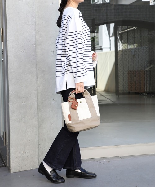 toleur（トーラ）の「【toleur】コンビキャンバス/カウレザー ミニトート/11568（トートバッグ・レディース・ブラック/グリーン/ライトブラウン/イエロー/ベージュ/ブルー/カーキ/ライトグレー/オレンジ/グレイッシュベージュ・FREE）」の22枚目の写真