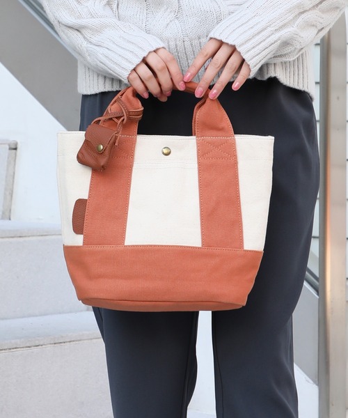 セール】【toleur】コンビキャンバス/カウレザー ミニトート/11568