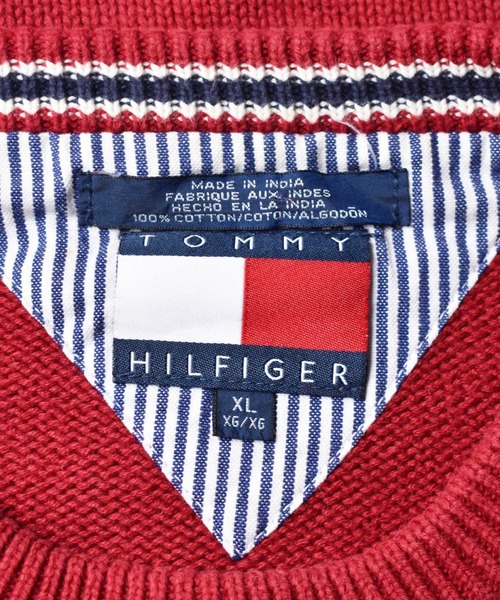 TOMMY HILFIGER(トミーヒルフィガー)の「【ヴィンテージ古着】90's TOMMY HILFIGER/トミーヒルフィガー コットンニット(ニット/セーター・メンズ・レッド・X-LARGE)」の3枚目の写真