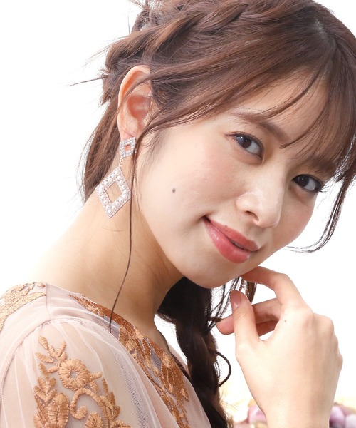 PourVous(プールヴー)の「ダイヤ型 パール ピアス 結婚式 同窓会 オケージョン 二次会 (ピアス(両耳用)・レディース・ピンクゴールド/ゴールド/シルバー・FREE)」の10枚目の写真