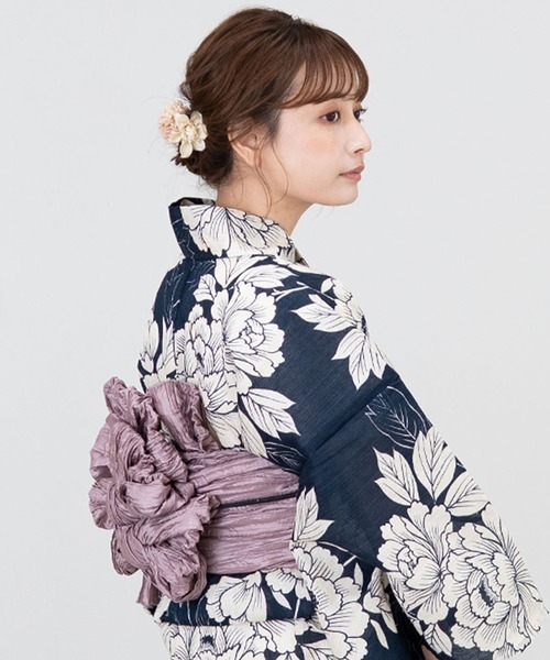 ゆかた館グレース（ユカタカングレース）の「兵児帯 (close)（和装小物・レディース・レッド/ブラック/ネイビー/パープル/コーラルピンク/エメラルド/マスタード/ワインレッド/ライトイエロー/オレンジ/ブルー/サックスブルー/ピンク/ホワイト/グリーン/ブラウン/ライトグレー/ラベンダー/ターメリック/グレイッシュベージュ・FREE）」の12枚目の写真