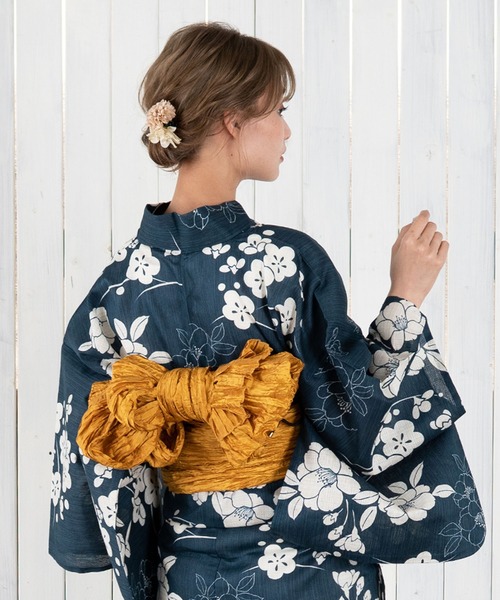 ゆかた館グレース（ユカタカングレース）の「兵児帯 (close)（和装小物・レディース・レッド/ブラック/ネイビー/パープル/コーラルピンク/エメラルド/マスタード/ワインレッド/ライトイエロー/オレンジ/ブルー/サックスブルー/ピンク/ホワイト/グリーン/ブラウン/ライトグレー/ラベンダー/ターメリック/グレイッシュベージュ・FREE）」の15枚目の写真