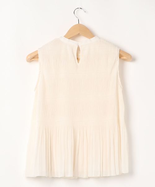 KOBE LETTUCE（コウベレタス）の「マジョリカプリーツスタンドネックーブフレアトップス（シャツ/ブラウス・レディース・イエロー/アイボリー/ピンク系その他/ブラック・FREE）」の5枚目の写真