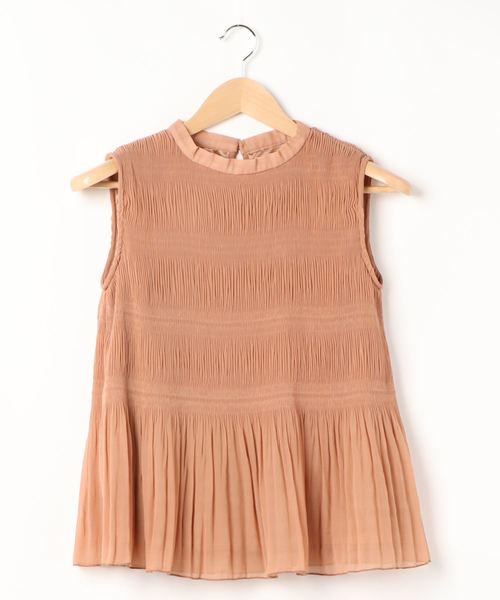 KOBE LETTUCE（コウベレタス）の「マジョリカプリーツスタンドネックーブフレアトップス（シャツ/ブラウス・レディース・イエロー/アイボリー/ピンク系その他/ブラック・FREE）」の7枚目の写真